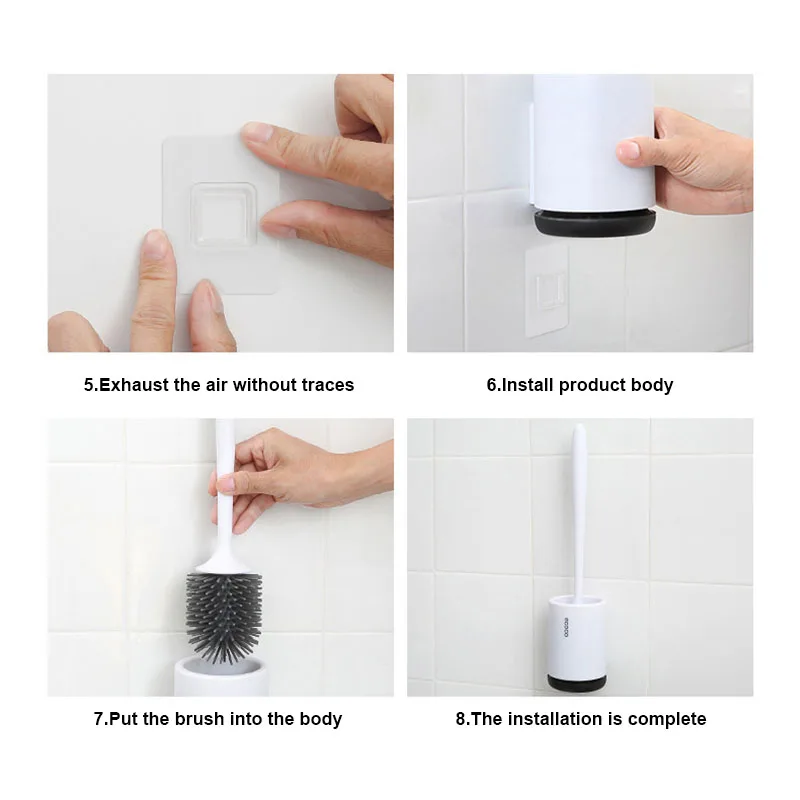 

Toilet Brush with Holder Soft Silicone Brush with Quick Drying Holder Set PAK55