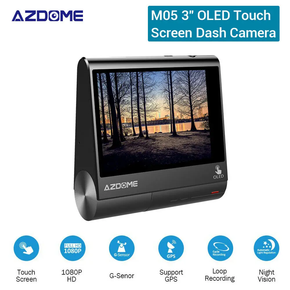 AZDOME M05 3 дюймов OLED 1080P 30FPS gps автомобиля тире экшн камера DVR (устройство цифровой