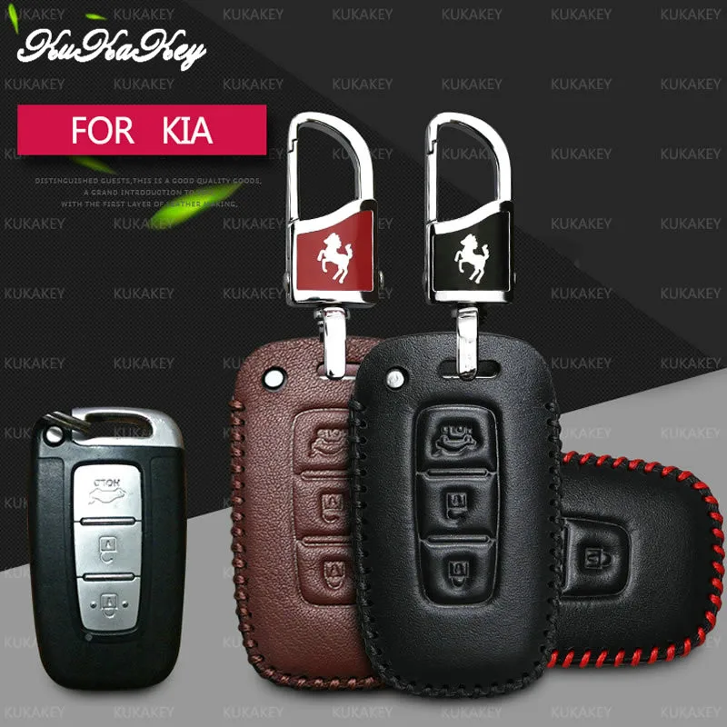 Kukakey! Кожаный чехол для ключа автомобиля Kia K2 K5 Рио 2014 2015 2016 2017 2018 Чехол брелок