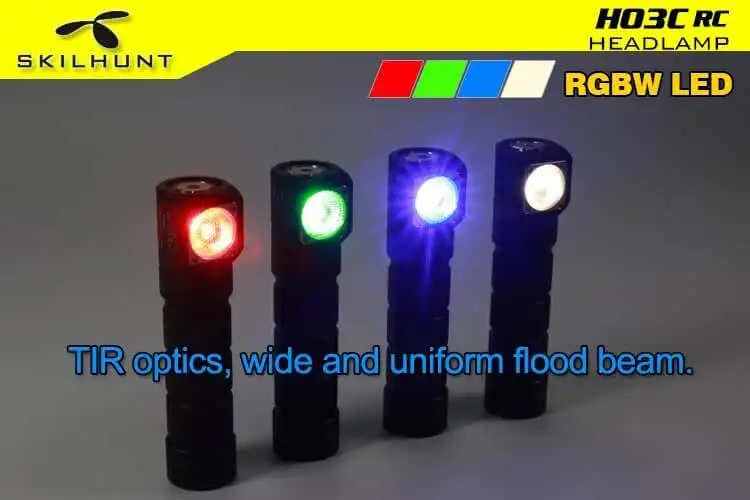Skilhunt H03C RC с одной рукой боковой переключатель RGBW светодиодный налобный фонарь 18650 CR123A Магнитный перезаряжаемый фонарь с бесплатной головкой