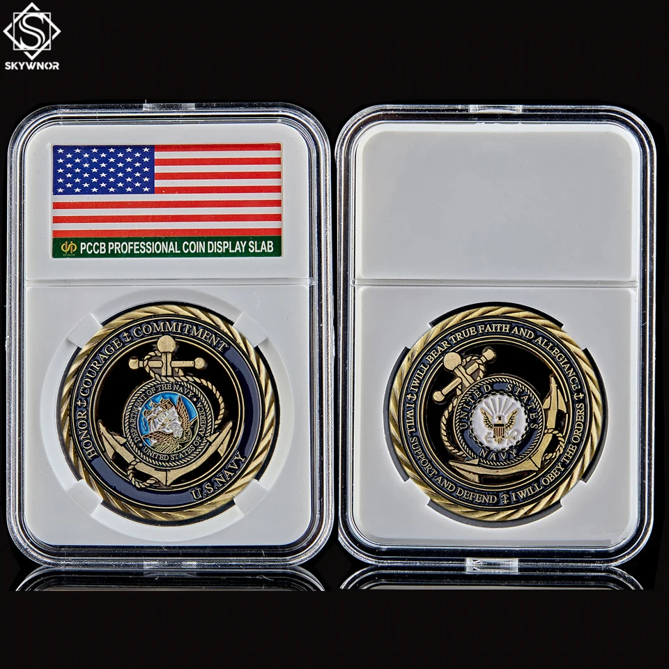 

USA Challenge Coin Value Navy Emblem Core Token Hollow Coin Medal of Courage Commitment Coins