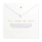 Жемчужное ожерелье с подвеской невесты, Золотая цепочка, ожерелье, модное ожерелье для женщин, свадебная бижутерия, ожерелье невесты