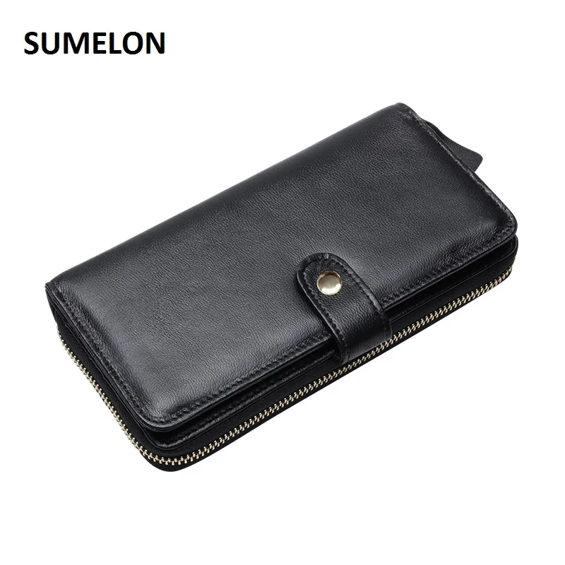 Новинка 2017 100% натуральная кожа женский и мужской кошелек клатч много карт дизайн