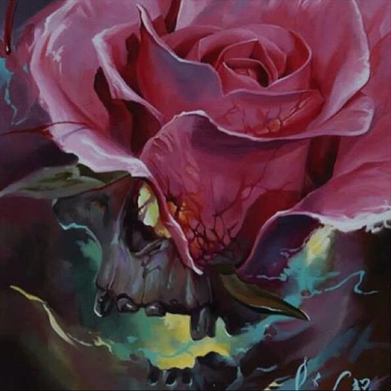 

Full Square/Round Drill 5D DIY Diamond Painting "Skull rose" 3D Embroidery Cross Stitch 5D Home Decor