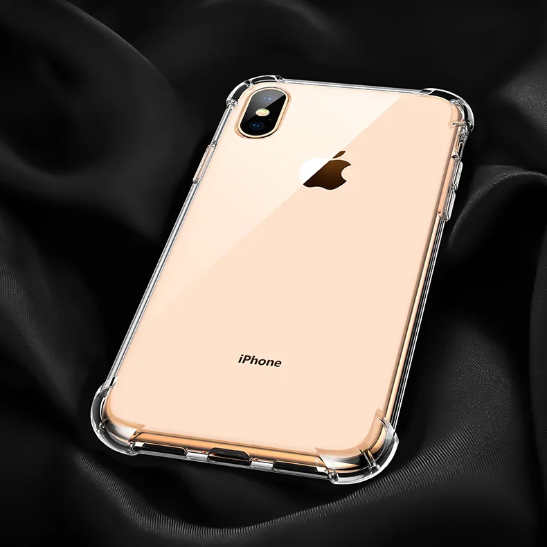 Силиконовый чехол для подушки безопасности для iPhone 7 6 6S 8 Plus 5 5S SE X XS MAX XR Coque Etui Прозрачный чехол для iPhone 8 XS Max X чехол s - Цвет: Clear