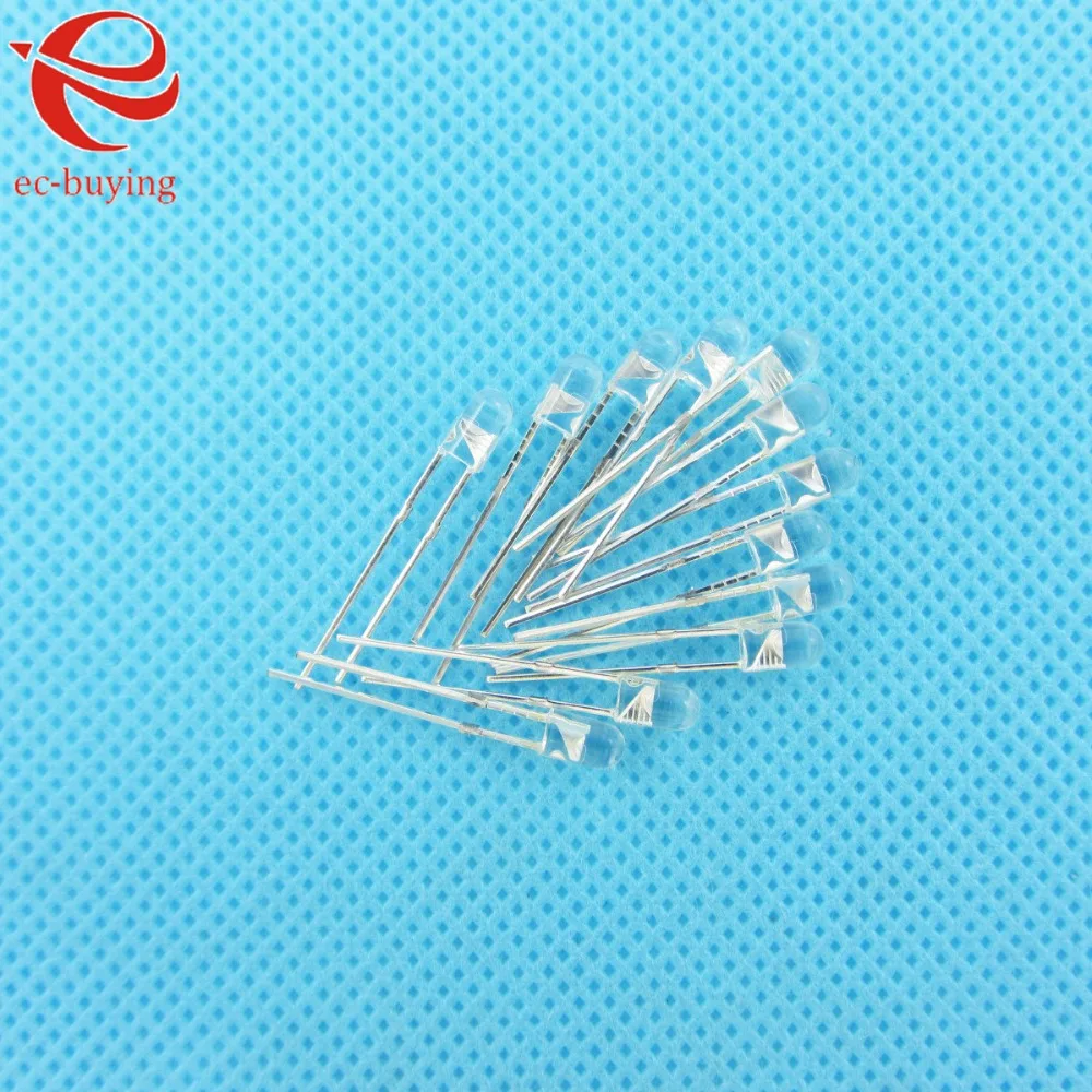 10pcs/lot F3 3mm F5 5mm LED Round Light Emitting Diode White Red Green Blue Yellow Purple Transparent Ultra Bright Lamp Bead DIY