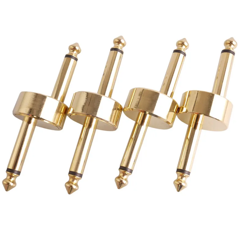 

4 Pcs Guitar Effect Pedal Jack to Jack Connector Plug Metal Solder Connection Coupler Crank Jumper Patch