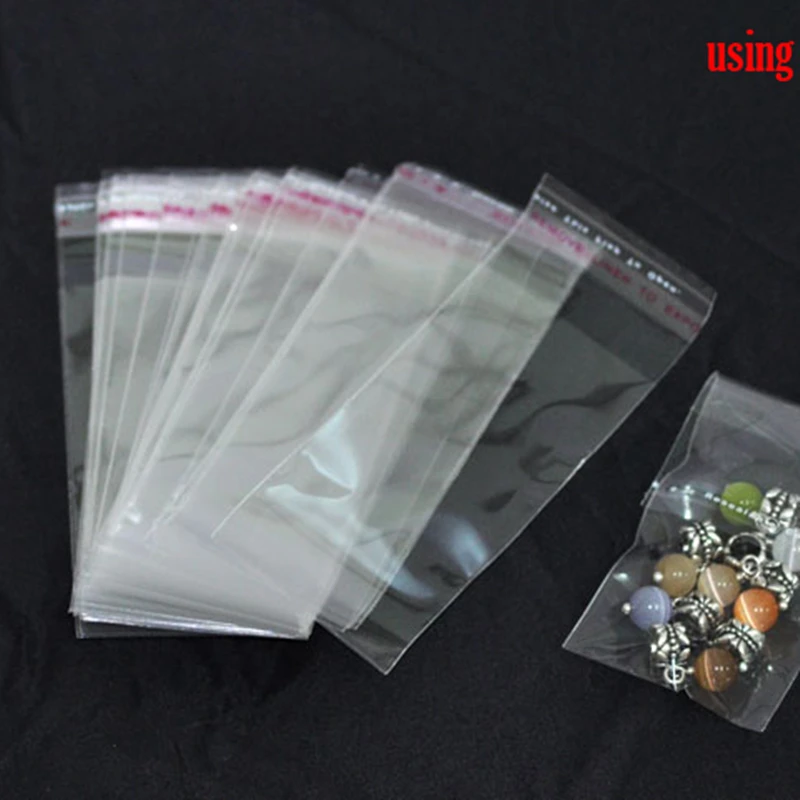 

Doreen Box hot- 200 Clear Self Adhesive Seal Plastic Bags 10x4cm Usable Size: 8x4cm(3-1/8x1-5/8") (B09712)