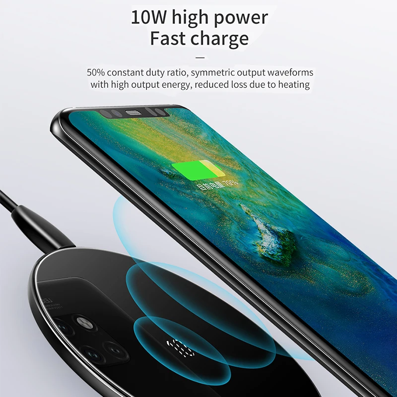 Baseus 10 Вт Qi Беспроводное зарядное устройство для huawei mate 30 20 P30 Pro быстрая Беспроводная зарядная площадка для iPhone 11 Pro Xs Max X 8 samsung S10