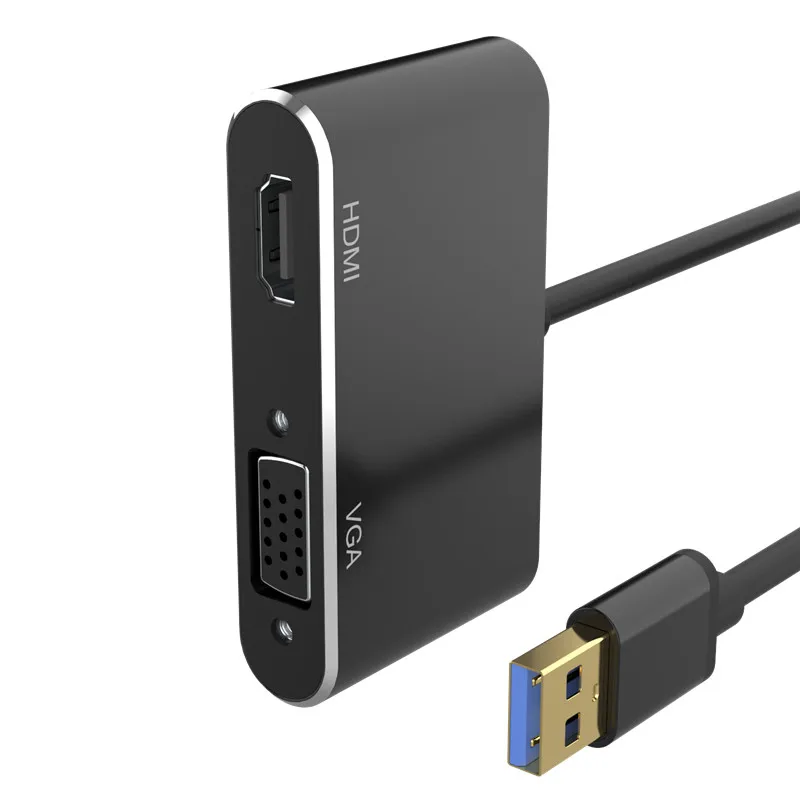 USB3.0 к адаптер HDMI VGA HD 1080P мульти-дисплей 2в1 USB к HDMI/VGA конвертер аудио видео кабель для Macbook адаптер для компьютера