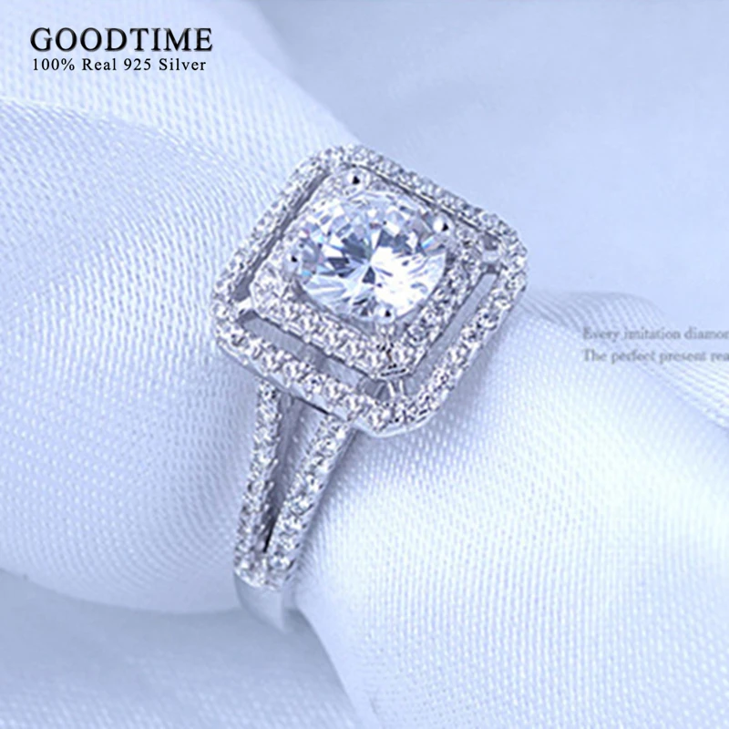 Роскошные женские обручальные кольца реальные 925 стерлингового серебра