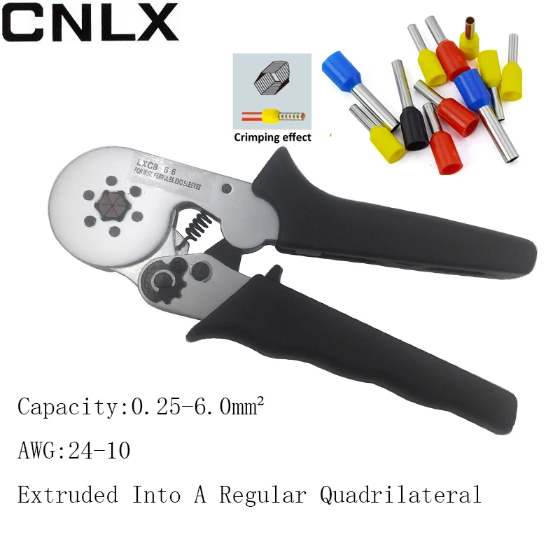 Саморегулируемые обжимные клеммы мини-типа ручные инструменты LXC8 6-4 LXC8 6-6 LXC8 16-4 фриктные плоскогубцы Емкость для обжима 0,25-16 мм2