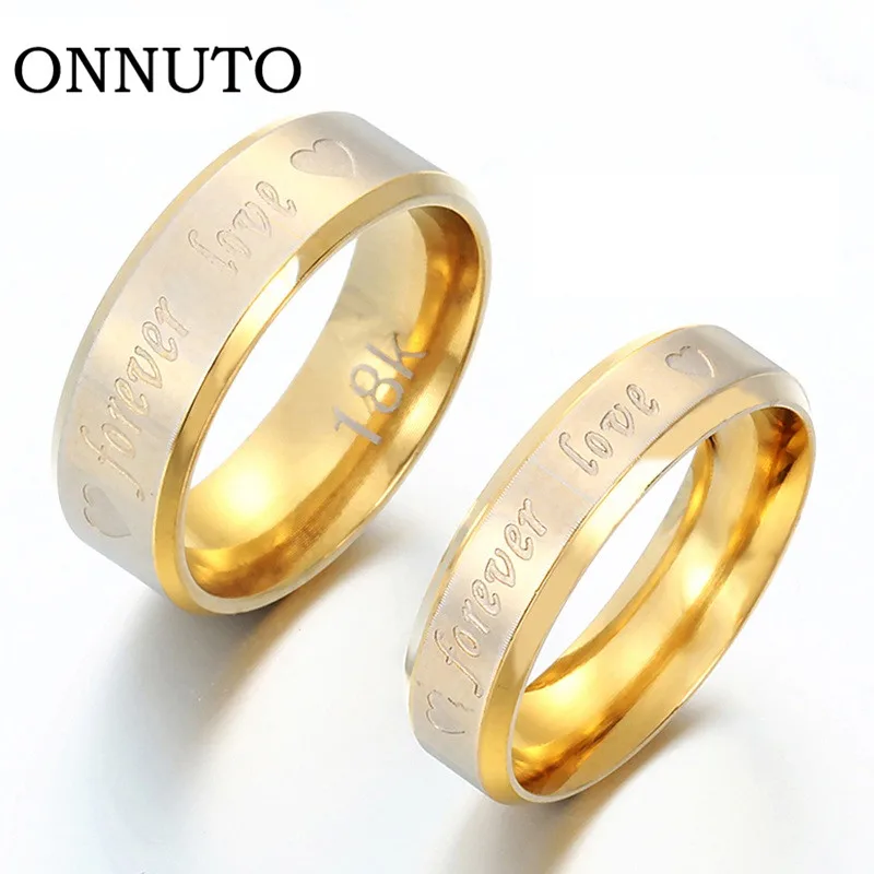 Обручальные кольца для мужчин и женщин ювелирные изделия из нержавеющей стали с