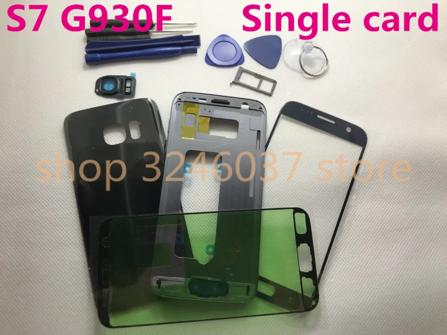 

Original For Samsung Galaxy S7 G930 G930F Full Housing Cover Case Middle Frame+Battery Cover+Front Screen Glass Lens Single card