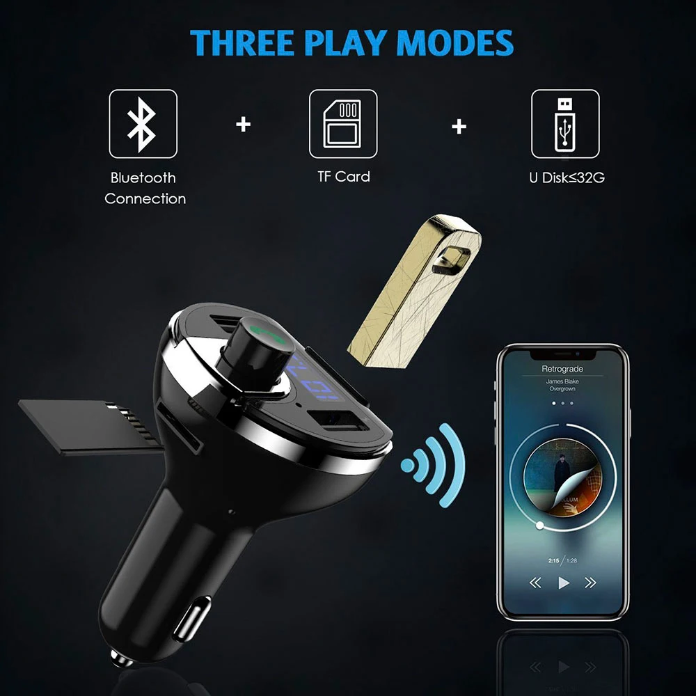 Двойной USB зарядное устройство Bluetooth беспроводной Автомобильный mp3 плеер Hands Free Комплект FM модулятор TF карта музыкальный аудио приемник передатчик