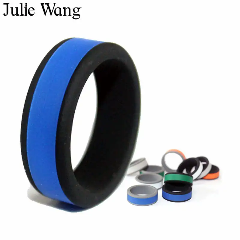 Julie Wang 1 набор 8 мм простые силиконовые Лоскутные кольца Настройка Красочная