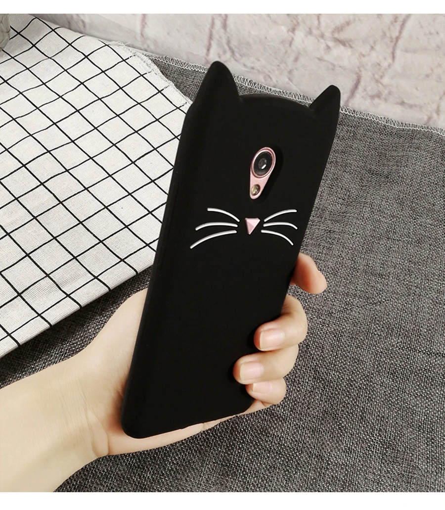 Милые 3D мультфильм борода кошка Китти блеск чехол для телефона для Meizu M6s mblu S6 M5C M5s M3 M5 M6 Примечание Мягкий силиконовый чехол Fundas Coque