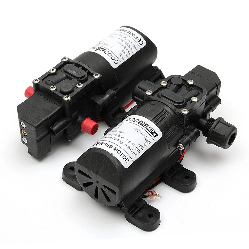 DC12V 70W 130PSI 6L/Min Water High Pressure Diaphragm Self Priming Pump Intelligent Switch Electric Car Wash MINI #251531 | Обустройство