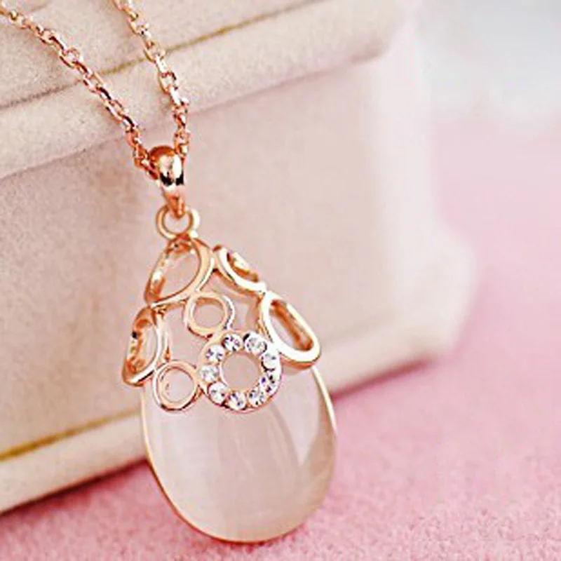 Moonrocy Jewelry Бесплатная доставка розовое золото Цвет кубического циркония Опал