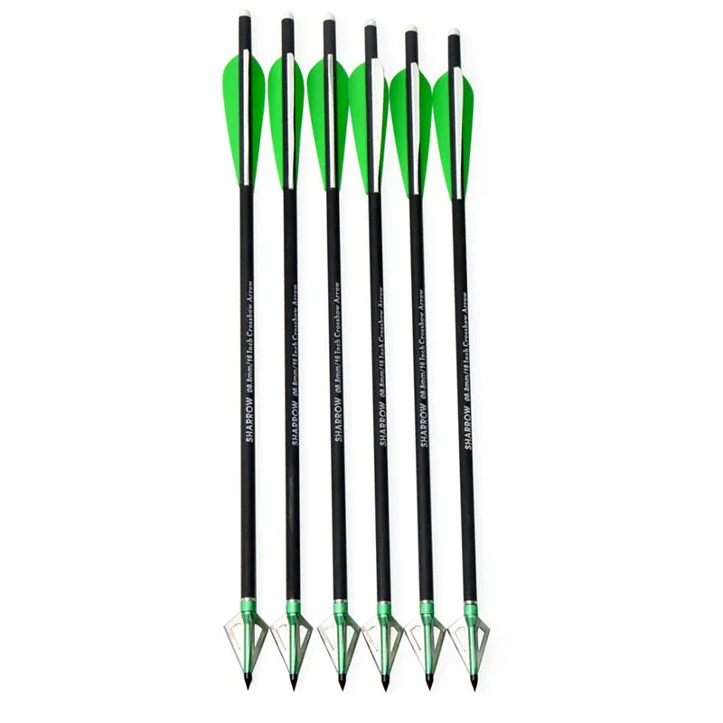 6/12pcs 17inch Archery Crossbow Bolts Arrow Carbon Rubber Feather Replaceable Blade Broadhead OD8.8mm Shooting Accessories | Спорт и