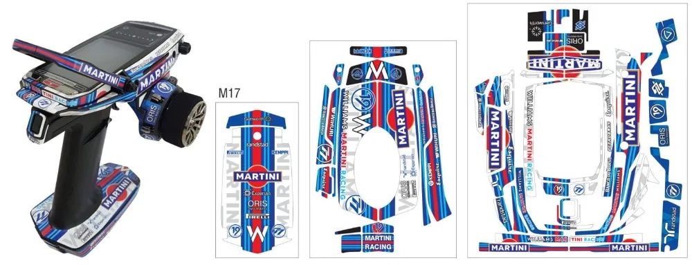 Наклейка для радиоконтроллера Sanwa MT4/MT44/M12/M17 Martini Team C|Детали и аксессуары| |