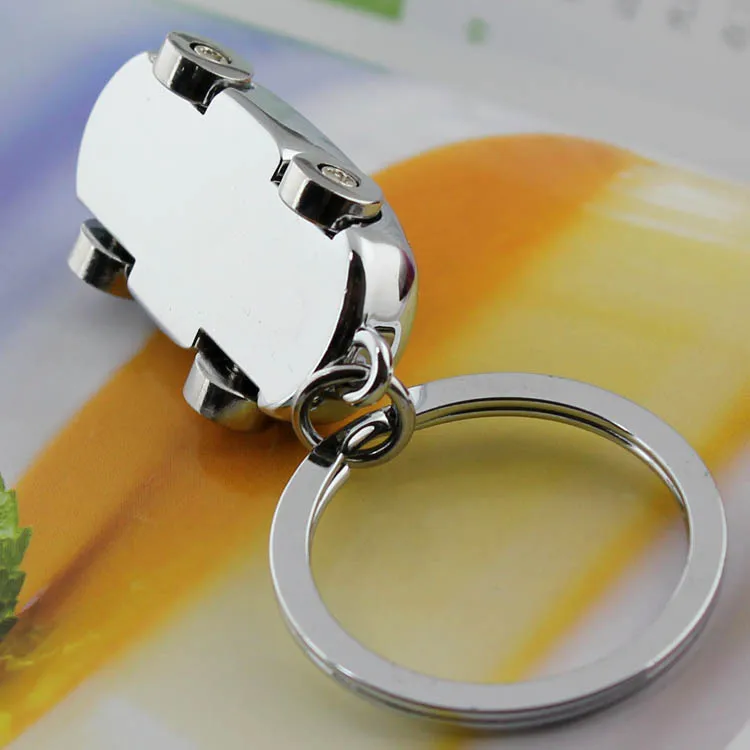 Полированный хром серебро Классический 3D модель автомобиля брелок кольцо Брелок