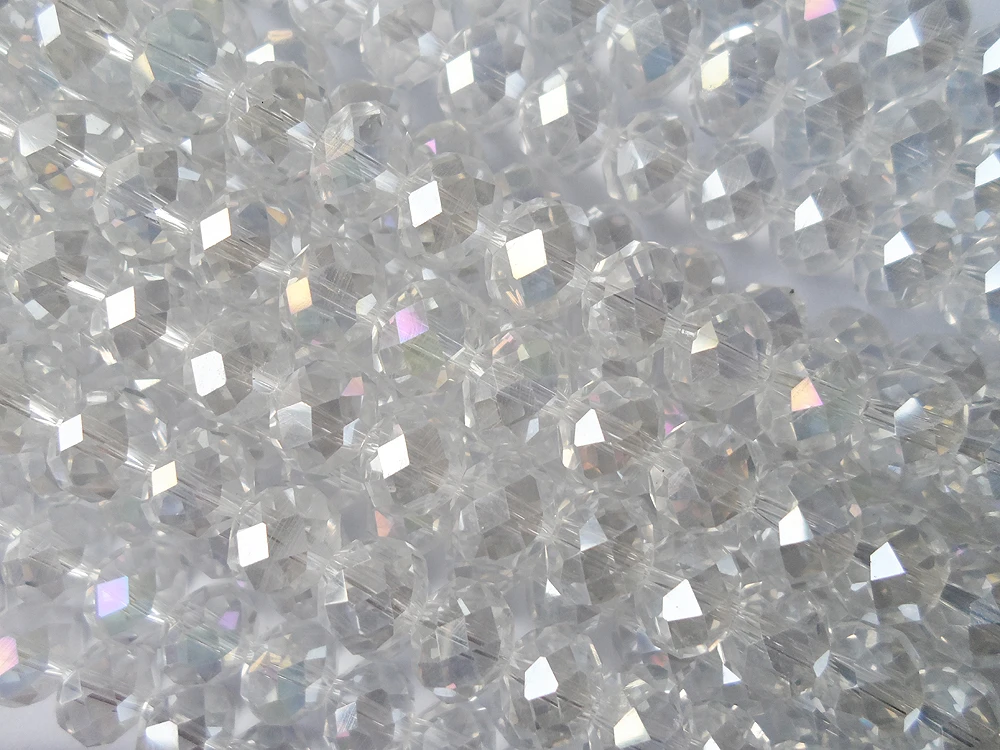 Хит продаж высококачественные прозрачные белые плоские кристаллические бусины