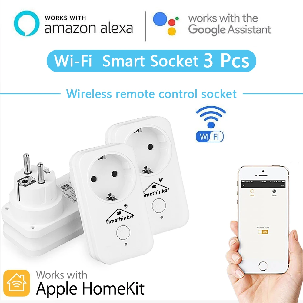 Умный дом WiFi переключатель умная розетка для Apple Homekit Siri Alexa приложение Google Home голосовой пульт дистанционного управления таймер 3 шт