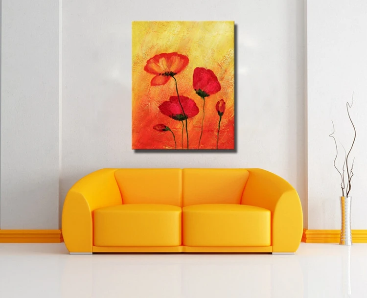 Популярный красный цветок художественная роспись украшение дома красного цвета