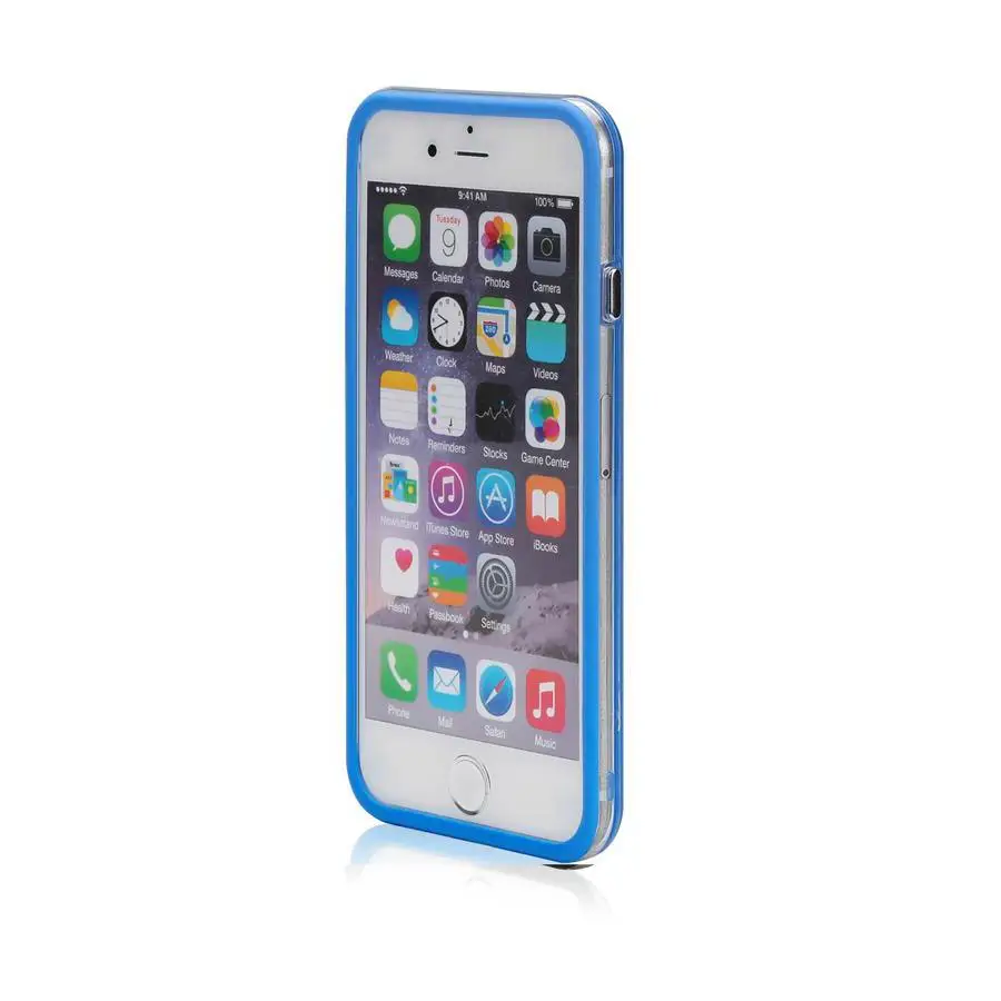 blue Сплошной цвет+ прозрачный ТПУ резиновый бампер рамка для iPhone 7 8 Plus 5 5S SE 6 6S - Цвет: blue