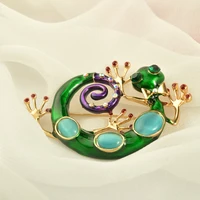 mzc new arrival crystal chameleon brooches and pins for women enamel lizard gecko snake broshes lizard broches jewelry accessory