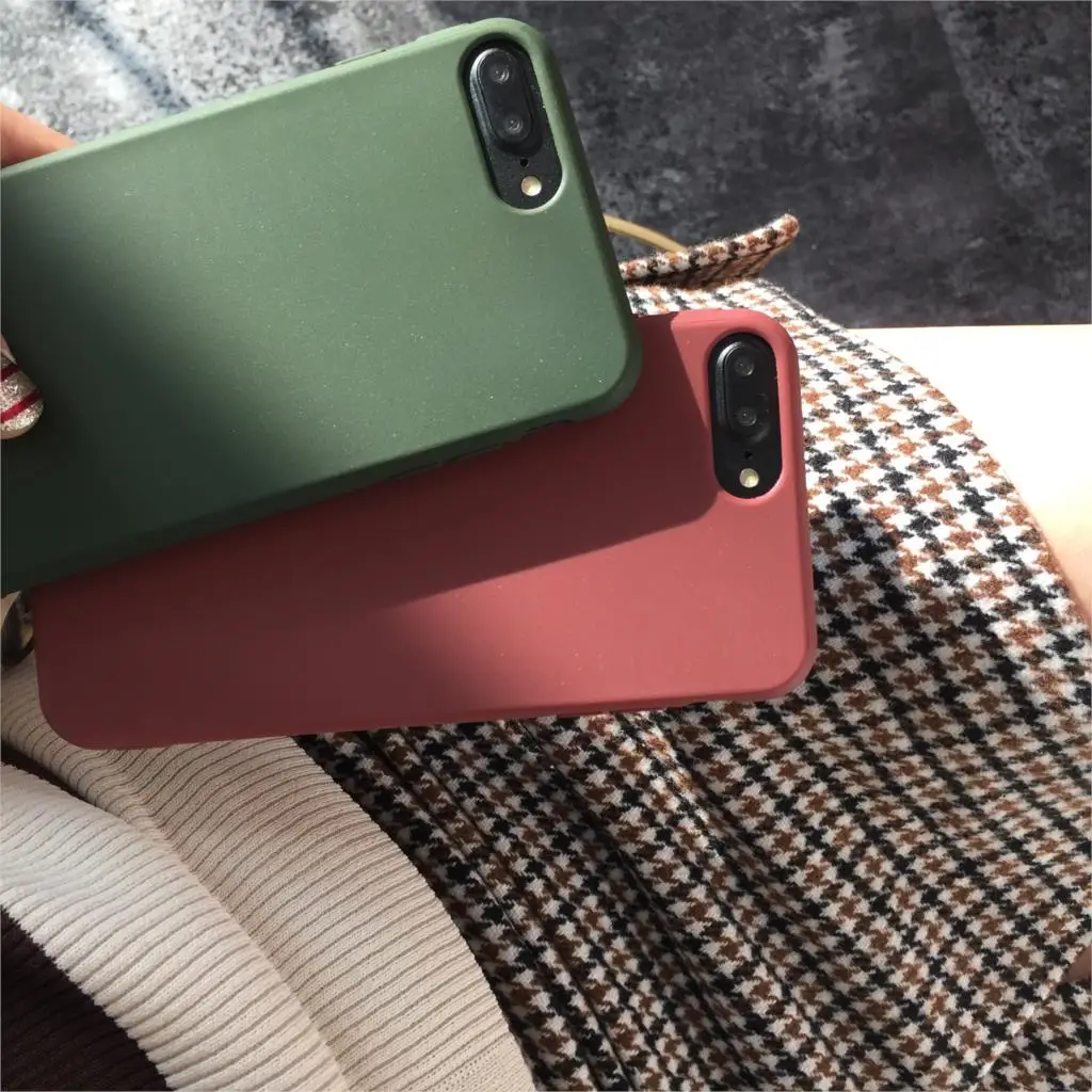 Для iphone XS max/8/7 plus Мягкий чехол для iphone 8 чехол на заднюю панель телефона для iphone xr 7 8 plus/6 s plus TPU fundas армейский зеленый