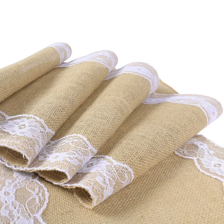 5 шт. мешковины гессиан джут настольная дорожка деревенский натуральный стол