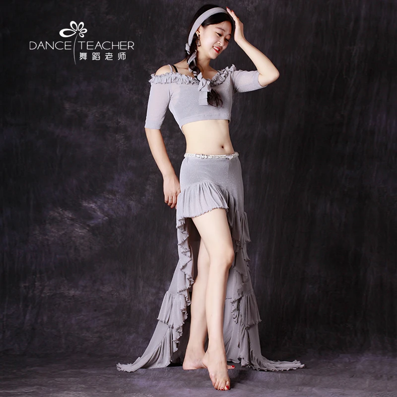 Женский костюм для танца живота с топом и юбкой одежда размеры S M L XL|bellydance top|costume