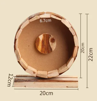Diameter 20cm Хомяк морская свинка Тоторо Золотая проволока Ежик белка бесшумное бегущее колесо для домашних животных Игрушки из цельного дерева круглое колесико CW019 - Цвет: Diameter 20cm