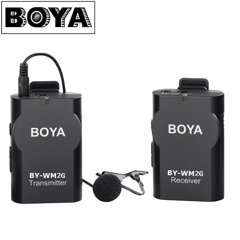 BOYA BY WM2G беспроводной петличный микрофон системы для Canon Nikon sony Panasonic DSLR камера