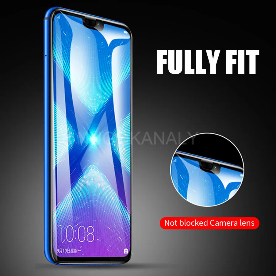 6D полное покрытие клеевое закаленное стекло для huawei Honor 10 9 Lite 10i 9i 8 8C 8X 7X P Smart Plus 2019