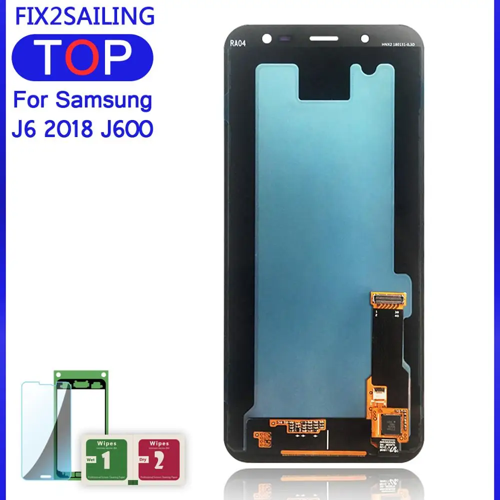 5,6 ''Супер AMOLED lcd J6 для samsung Galaxy J6 J600F J600G дисплей с сенсорным экраном в сборе запасные части