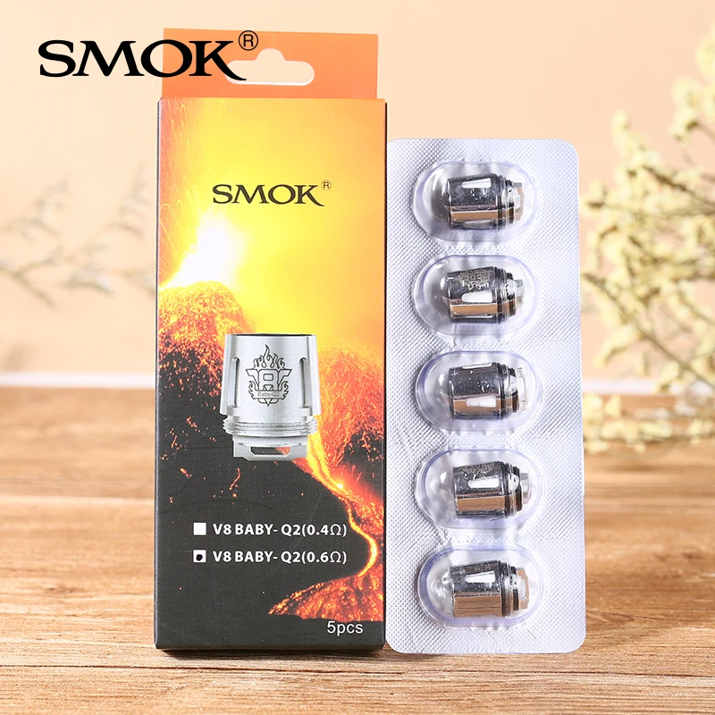 5 шт. Smok TFV8 Детские катушки головы M2 T8 T6 X4 Q2 запасные части для электронных сигареты катушка ядро для TFV8 ребенок зверь танк распылитель