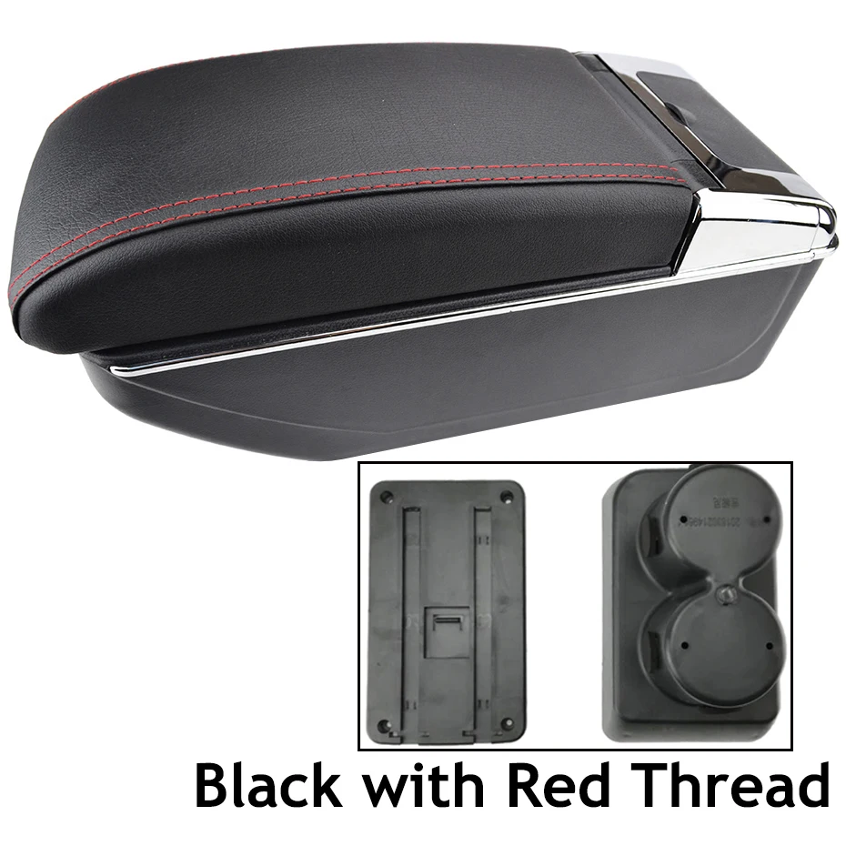 Red Thread Центральная консоль для Suzuki Jimny 2000- двойной подлокотника 2005 2007 2009 2011 2013 подстаканник коробка для хранения кожаный подлокотник - Название цвета: Red Thread