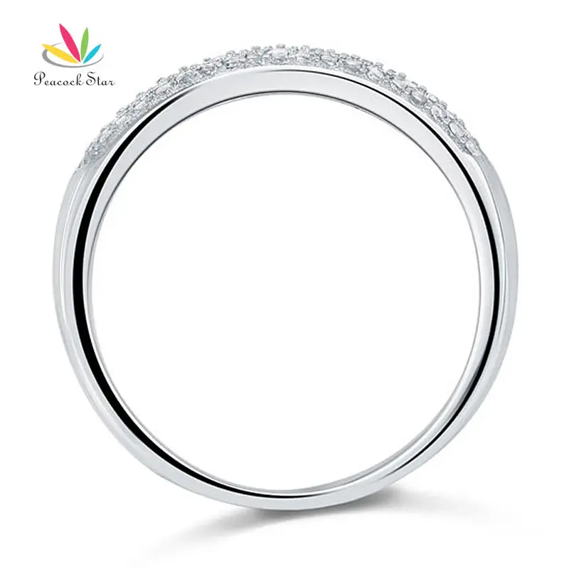 Павлин Звезда круглой огранки микро установка Твердые 925 пробы Серебряное