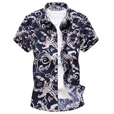 LONMMY 6XL 7XL, цветочные мужские рубашки, блузы, повседневные, с рисунком гитары, в стиле панк, с коротким рукавом, с цветочным рисунком, рубашки, Мужская одежда, лето