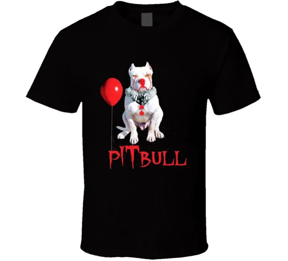 

Pit Bull Penny Wise It Clown Parody Scary Halloween Cosplay Costume Funny 2019 Creative Novelty Summer Style Slim Fit T Shirts
