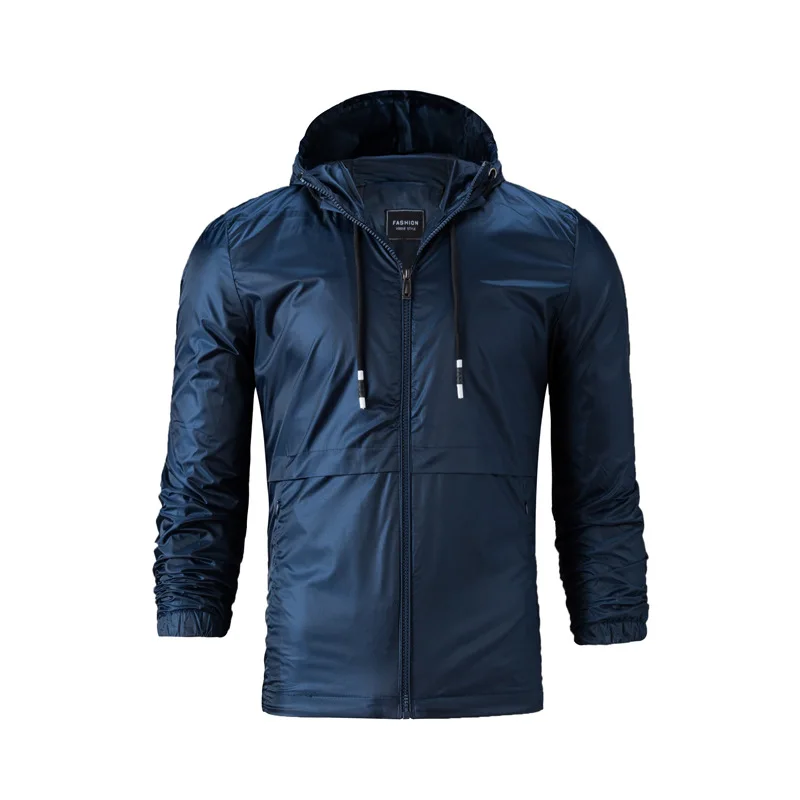 

New Arrival Men's Jacket Fashion Movement Hooded Coat Spring and Autumn Simple Mens Casual Windbreaker Coats Male Outerwear
