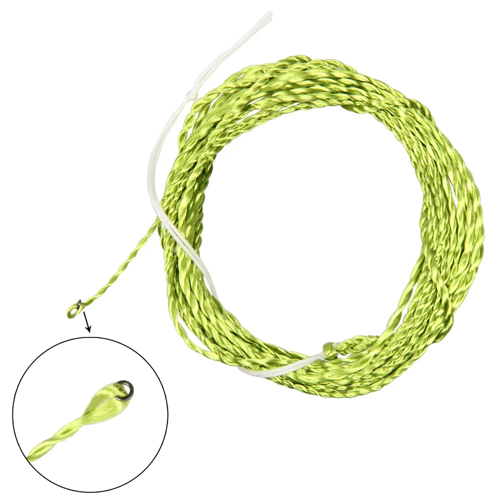 Плетеная плетеная леска Tenkara для ловли нахлыстом 12 / 13 футов зеленая золотая