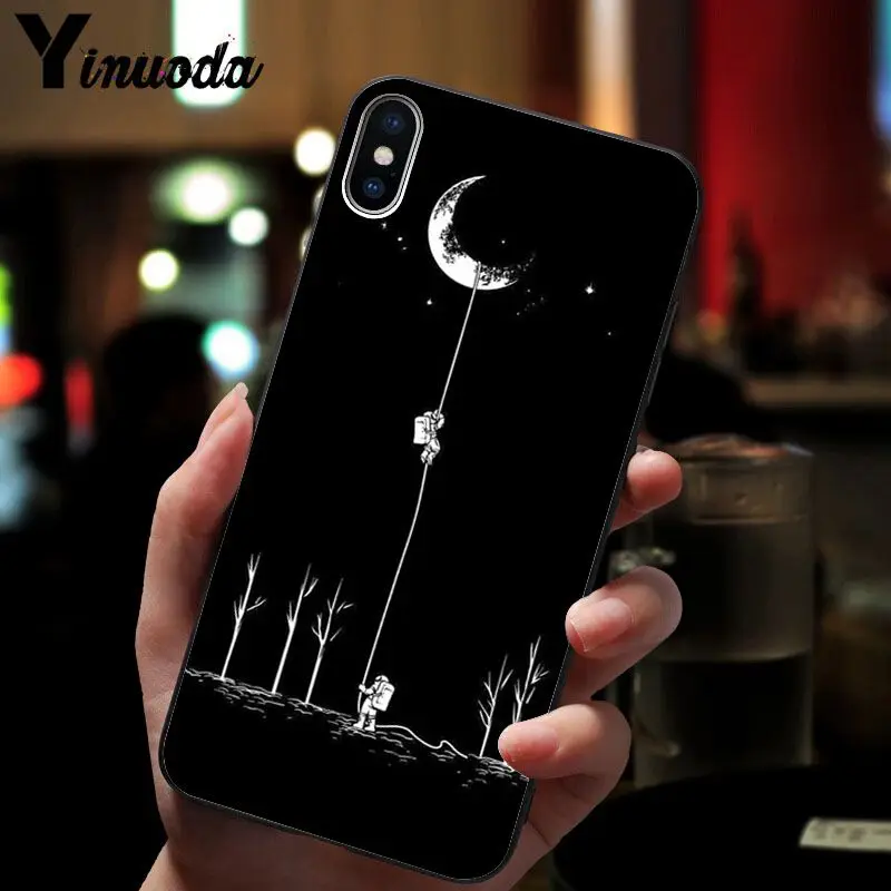 Yinuoda новейший космический Луна астронавт DIY чехол для телефона с рисунком iPhone 8 7 6