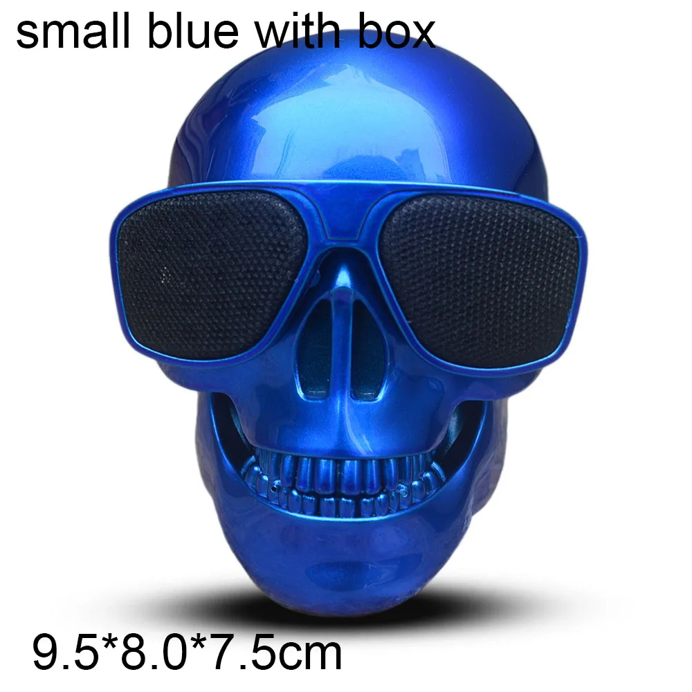 США уникальный череп Bluetooth динамик AeroSkull беспроводной мини портативный мобильный сабвуфер многоцелевой дропшиппинг - Цвет: small blue with box