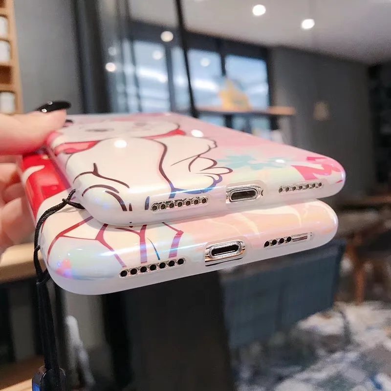 Cartoon pet dog marie cat phone case For iphone Xs MAX XR X 6 6s 7 8 plus Cute Mermaid Princess Blu Silicon back cover |