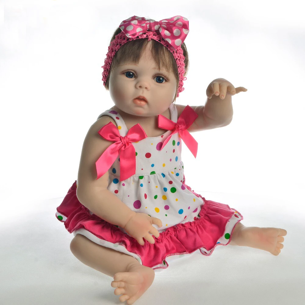 55 см новорожденная девочка bebes Reborn полный Силиконовый боди reborn baby dolls