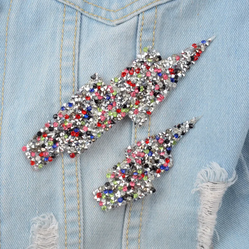 10 шт. молния дизайн исправление стразы теплопередача железа на DIY лазерные Мотивы